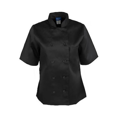 XS Women's Black Short Sleeve Chef Coat